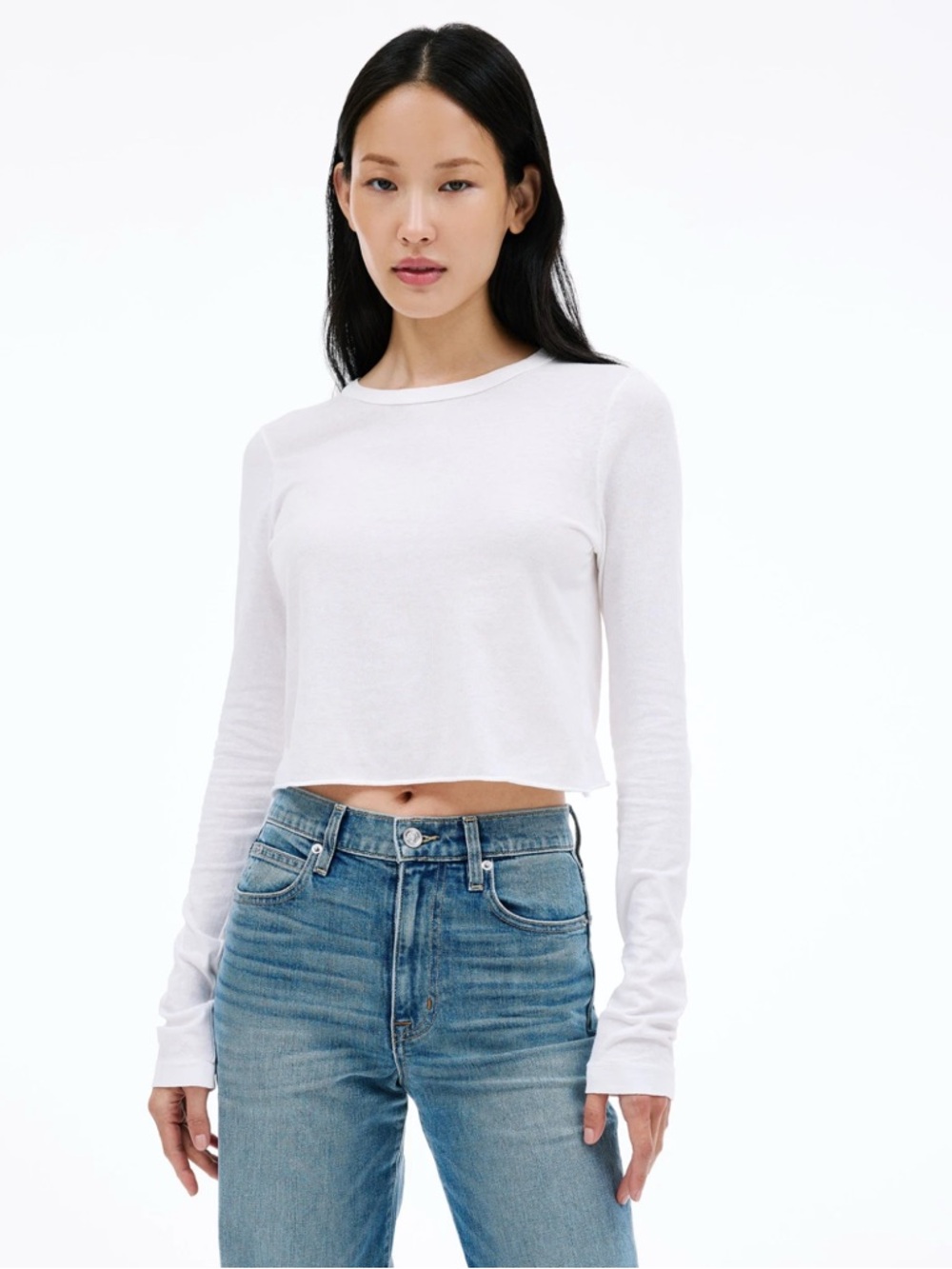 SLVRLAKE Cropped Baby Tee Natural White Sz S